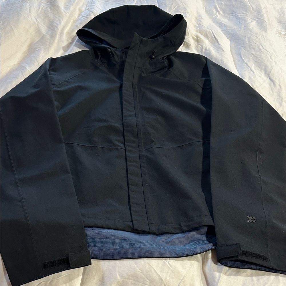 All in Motion Black Hooded Raincoat